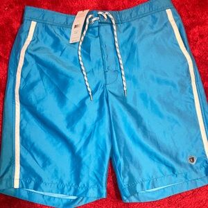 Men's NEW Light Blue SwimTrunks with White Trim